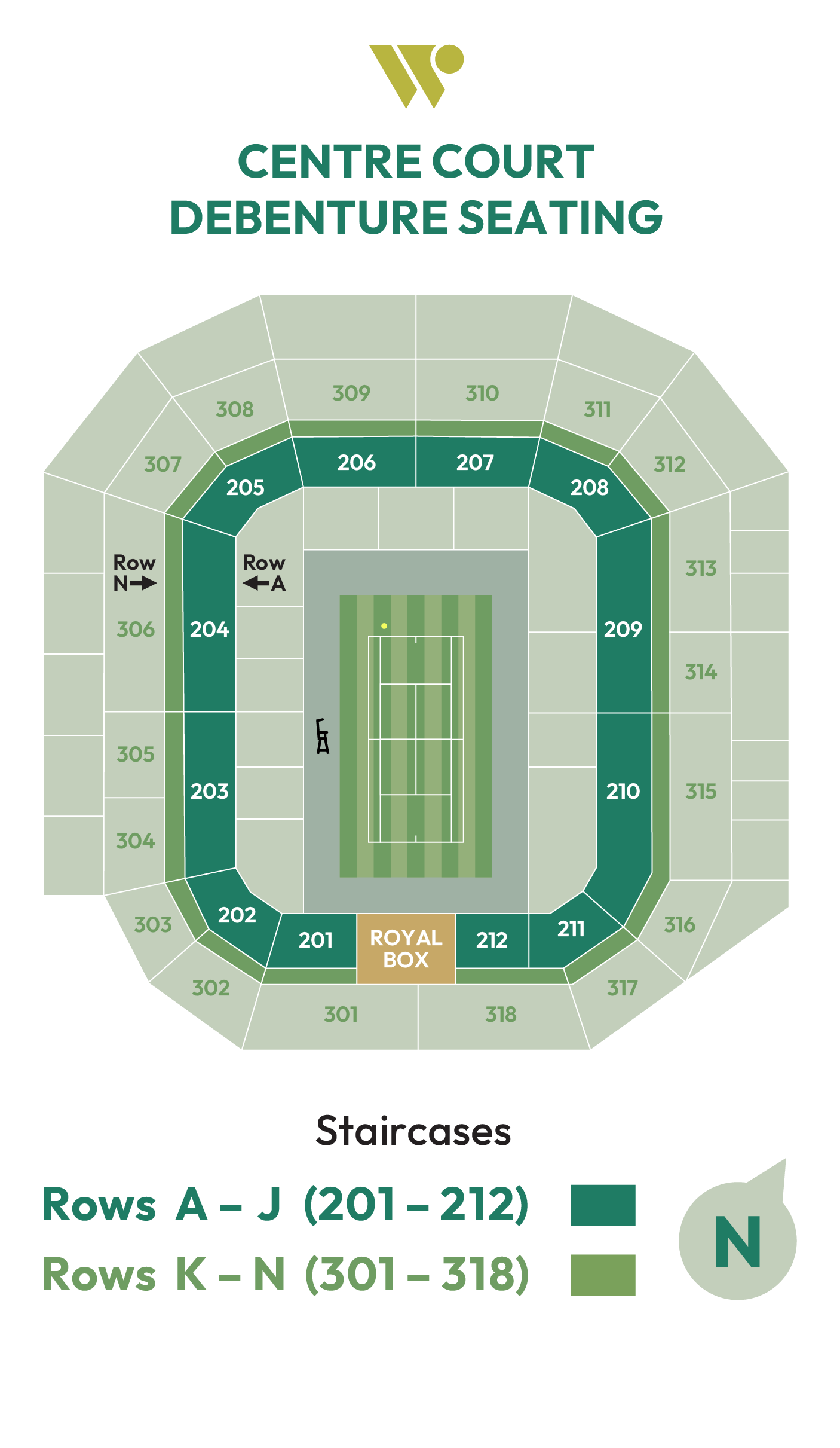 Centre Court Debenture seating plan