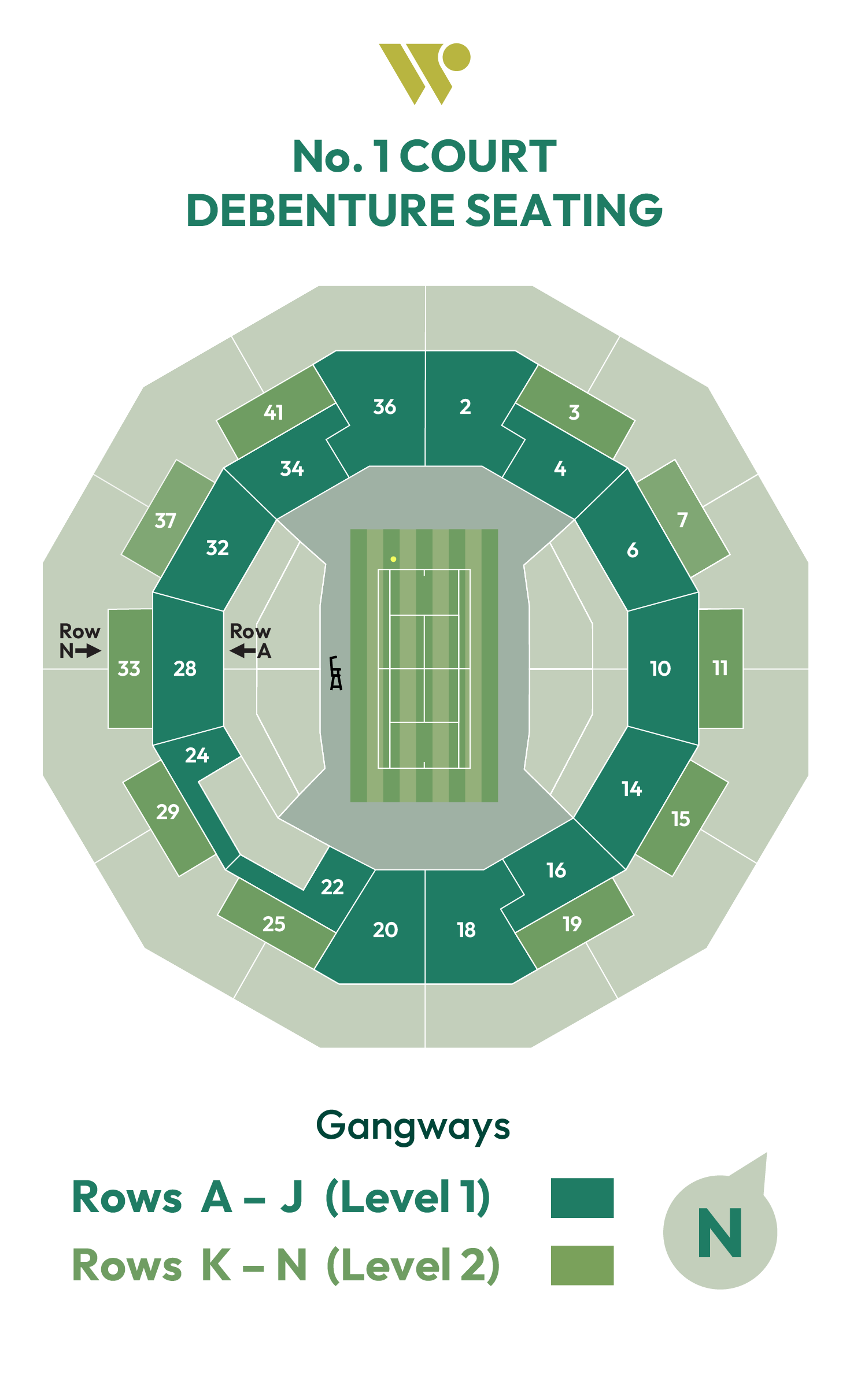 No.1 Court Debenture seating plan